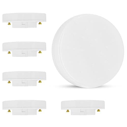 SSC-LUXon 6er Set LED GX53 neutralweiß Spot Lampe Kunststoff Front mit 4,5W 120° Abstrahlwinkel 230 Volt (nicht dimmbar) von SSC-LUXon