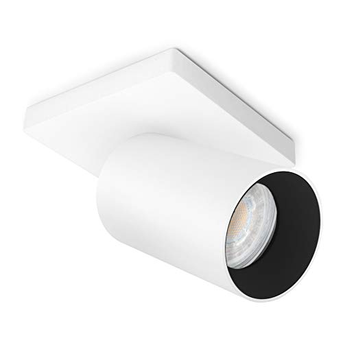 SSC-LUXon ALVO 1 Wandspot Deckenspot mit fourSTEP Dimmen ohne Dimmer LED GU10 5W warmweiß - Strahler schwenkbar weiß schwarz von SSC-LUXon
