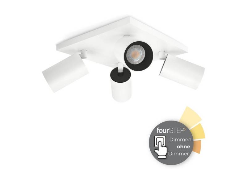 SSC-LUXon LED Aufbaustrahler ALVO LED Deckenstrahler 4-flammig dreh- & schwenkbar mit 4x LED GU10, Warmweiß von SSC-LUXon