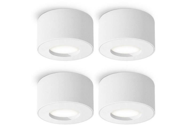 SSC-LUXon LED Außen-Deckenleuchte Aufbauleuchte CELI-1 weiss flach IP44 mit LED Modul mit fourSTEP 4W, Neutralweiß von SSC-LUXon