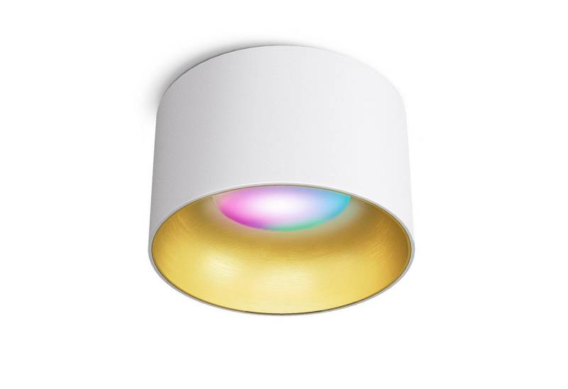 SSC-LUXon LED Aufbaustrahler BAHIO Deckenspot Lampe weiß gold mit Smart RGB+ WiFi LED Leuchtmittel, RGB & Weißtöne SSC-LUXon LED Aufbaustrahler BAHIO Deckenspot Lampe weiß gold mit Smart RGB+ WiFi LED Leuchtmittel, RGB & Weißtöne von SSC-LUXon