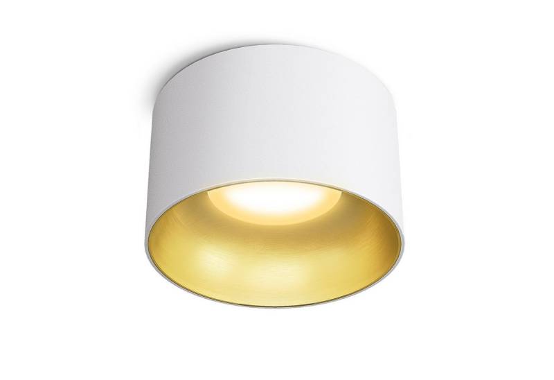 SSC-LUXon LED Aufbaustrahler BAHIO Downlight Spot dimmbar weiß / gold inkl. LED Modul 4W warmweiß, Warmweiß von SSC-LUXon
