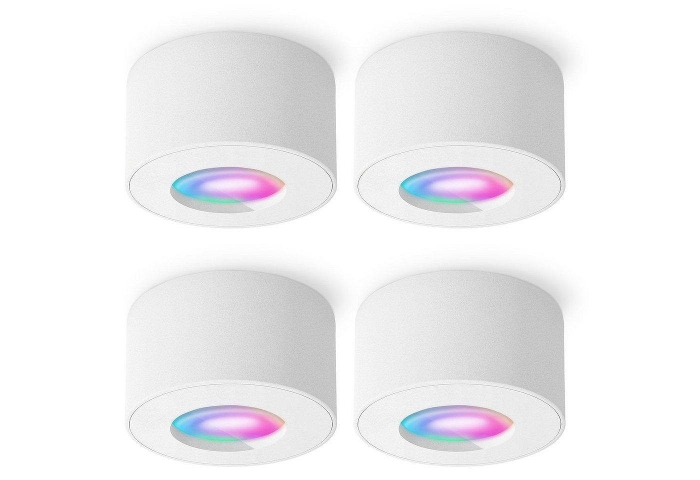 SSC-LUXon Aufbauleuchte CELI-1 Aufbauspot flach weiss IP44 fuer Bad & Aussen mit WiFi RGB LED, Warmweiß bis Tageslicht SSC-LUXon Aufbauleuchte CELI-1 Aufbauspot flach weiss IP44 fuer Bad & Aussen mit WiFi RGB LED, Warmweiß bis Tageslicht von SSC-LUXon
