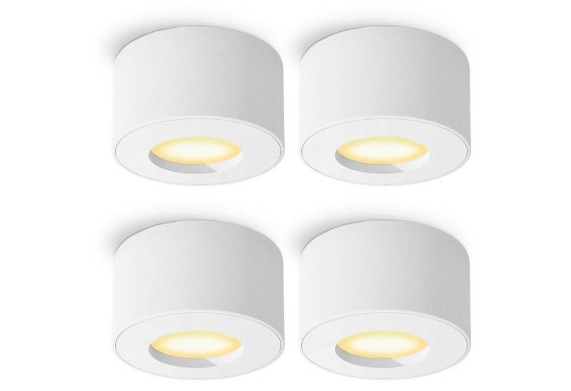 SSC-LUXon LED Außen-Deckenleuchte CELI-1 Aufbauspot in weiss mit IP44 mit fourSTEP LED Modul 4W, Extra Warmweiß von SSC-LUXon