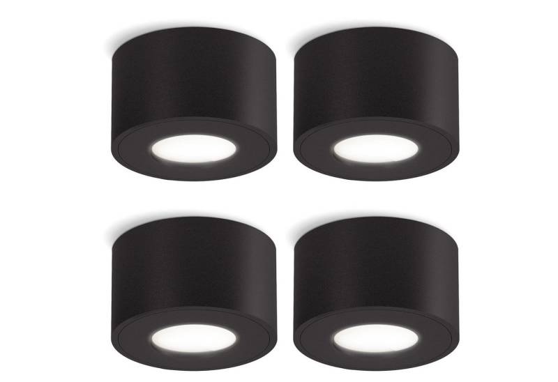 SSC-LUXon LED Außen-Deckenleuchte CELI-1 Aufputz Spot fuer Bad & Aussen IP44 schwarz mit LED Modul 4W, Neutralweiß von SSC-LUXon