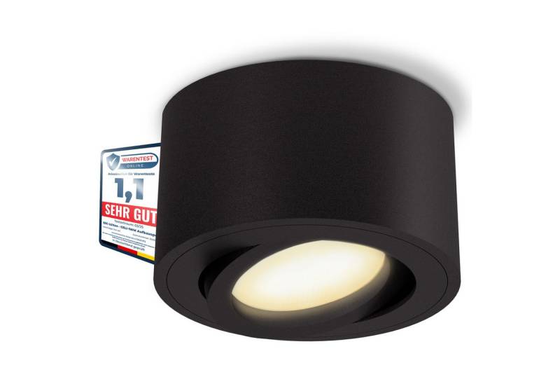 SSC-LUXon LED Aufbaustrahler CELI-1BM LED Aufbauspot schwarz 6W dimmbar warm neutral kalt Spot, Warmweiß bis Tageslicht von SSC-LUXon