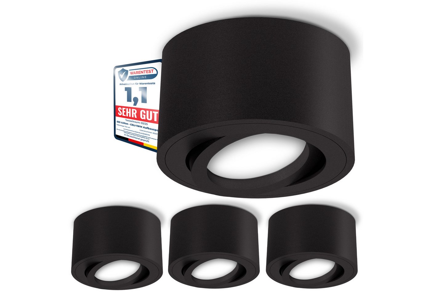 SSC-LUXon LED Aufbaustrahler CELI-1BM LED Aufbauspot schwarz 6W dimmbar warm neutral kalt Spot, Warmweiß bis Tageslicht SSC-LUXon LED Aufbaustrahler CELI-1BM LED Aufbauspot schwarz 6W dimmbar warm neutral kalt Spot, Warmweiß bis Tageslicht von SSC-LUXon