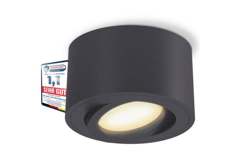 SSC-LUXon LED Aufbaustrahler CELI-1N Aufbauspot flach schwenkbar in anthrazit mit LED Modul dimmbar, Warmweiß von SSC-LUXon