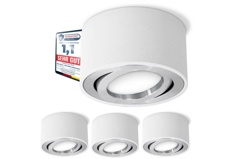 SSC-LUXon LED Aufbaustrahler CELI-1W Aufbauspot weiss schwenkbar mit DIMMBAREM LED Modul 4W, Warmweiß von SSC-LUXon