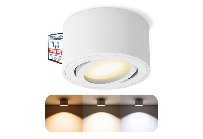 SSC-LUXon LED Aufbaustrahler CELI-1WM Aufbauspot flach schwenkbar mit LED Modul 4W warmweiss 230V, Warmweiß bis Tageslicht von SSC-LUXon