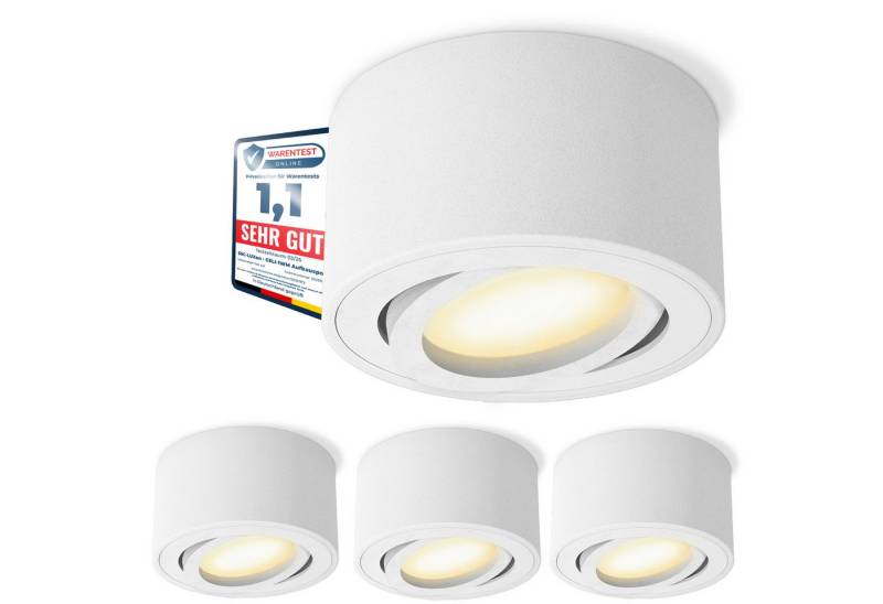 SSC-LUXon LED Aufbaustrahler CELI-1WM Aufbauspot flach schwenkbar mit LED Modul 4W warmweiss 230V, Warmweiß von SSC-LUXon