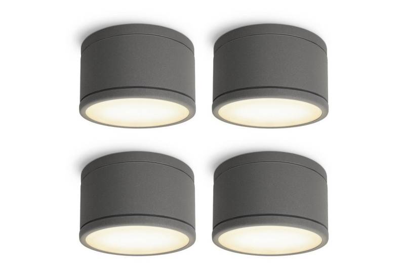 SSC-LUXon Aufbauleuchte CELI-WX Aufbauspot flach IP44 Bad & Aussen anthrazit mit LED GX53 5W, Warmweiß von SSC-LUXon