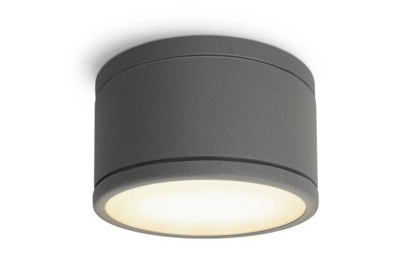 SSC-LUXon Aufbauleuchte CELI-WX Bad Aufbauleuchte flach IP44 anthrazit mit LED GX53 Lampe 3W, Warmweiß von SSC-LUXon