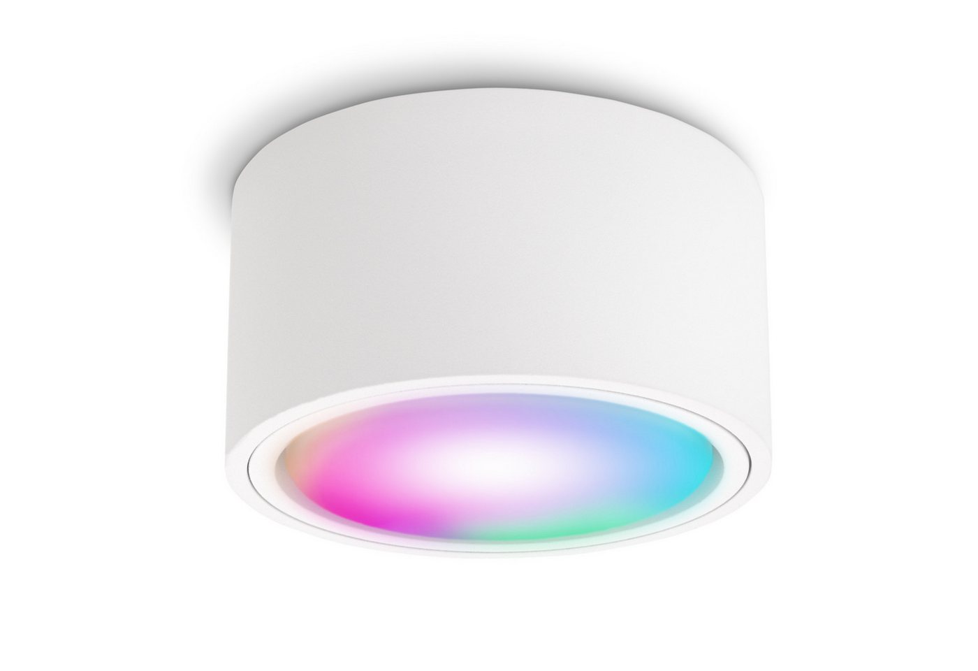 SSC-LUXon LED Aufbaustrahler CELI-X flacher Aufbaustrahler in weiss rund mit Smart WLAN RGB LED GX, RGB & Weißtöne von SSC-LUXon