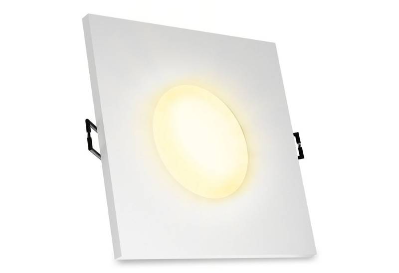 SSC-LUXon LED Außen-Deckenleuchte Einbaustrahler BEDA in weiss matt & quadratisch IP65 mit LED Modul 4W, Warmweiß von SSC-LUXon