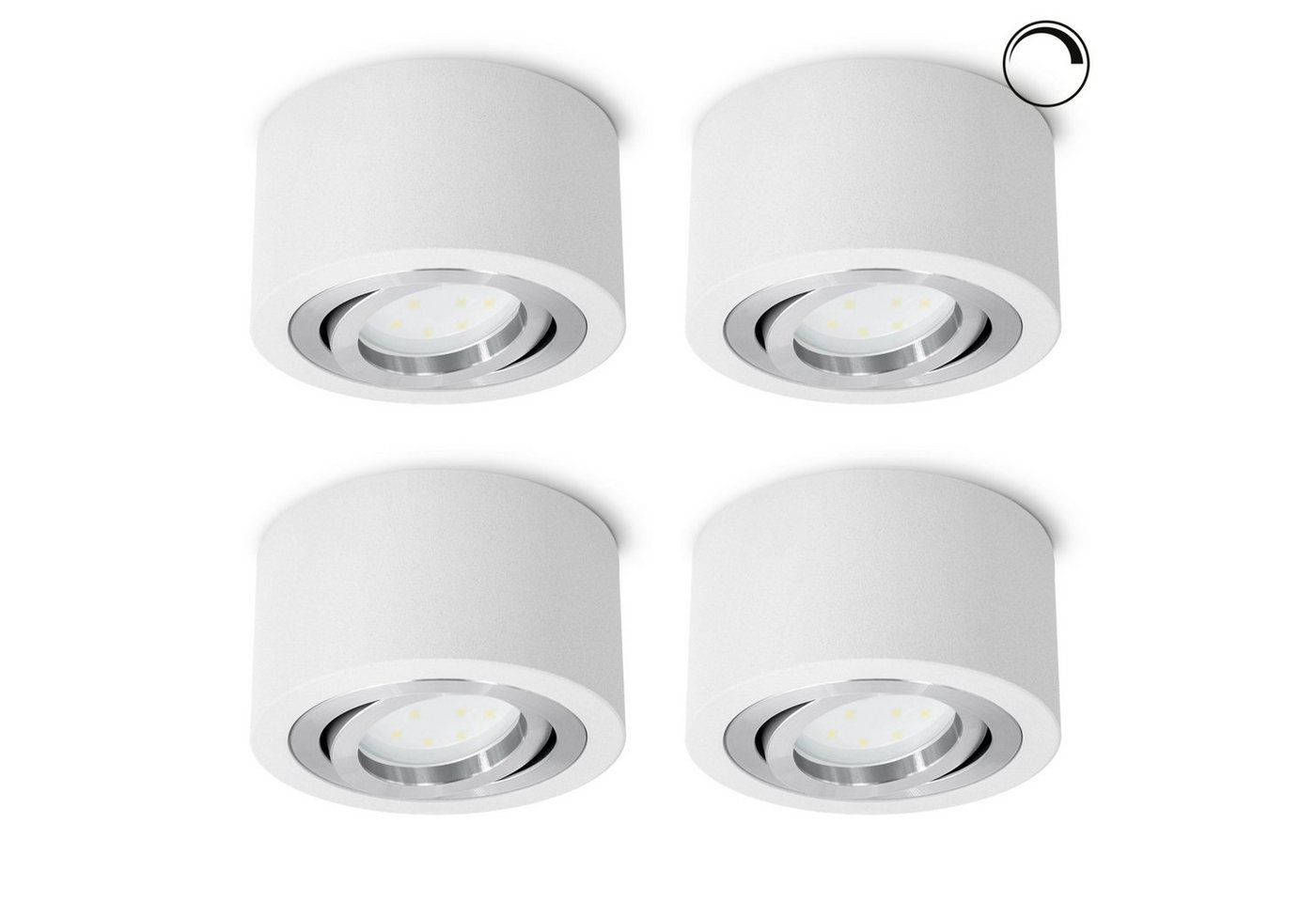 SSC-LUXon LED Aufbaustrahler Flacher Decken Aufbauspot weiss schwenkbar mit LED Modul 4W dimmbar SSC-LUXon LED Aufbaustrahler Flacher Decken Aufbauspot weiss schwenkbar mit LED Modul 4W dimmbar von SSC-LUXon