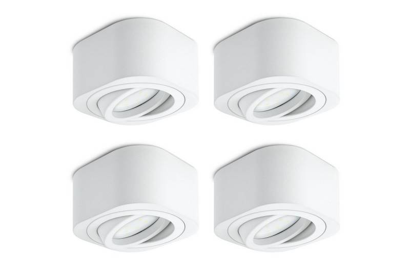 SSC-LUXon LED Aufbaustrahler LED Aufbauspot TEARA flach schwenkbar Modul 4W warmweiß Deckenlampe, Warmweiß von SSC-LUXon