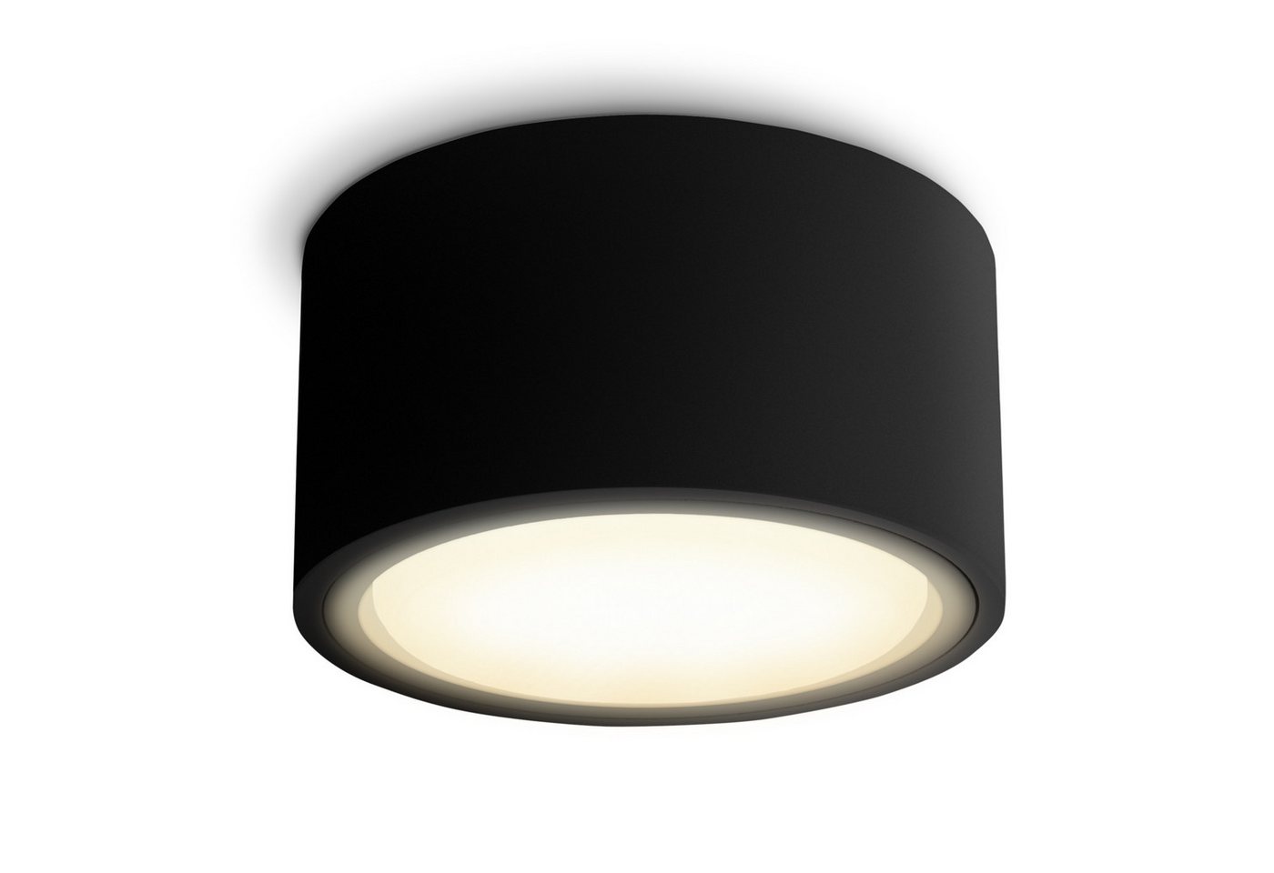 SSC-LUXon LED Aufbaustrahler Flacher LED Aufbaustrahler CELI-X dimmbar in rund & matt schwarz, Warmweiß von SSC-LUXon