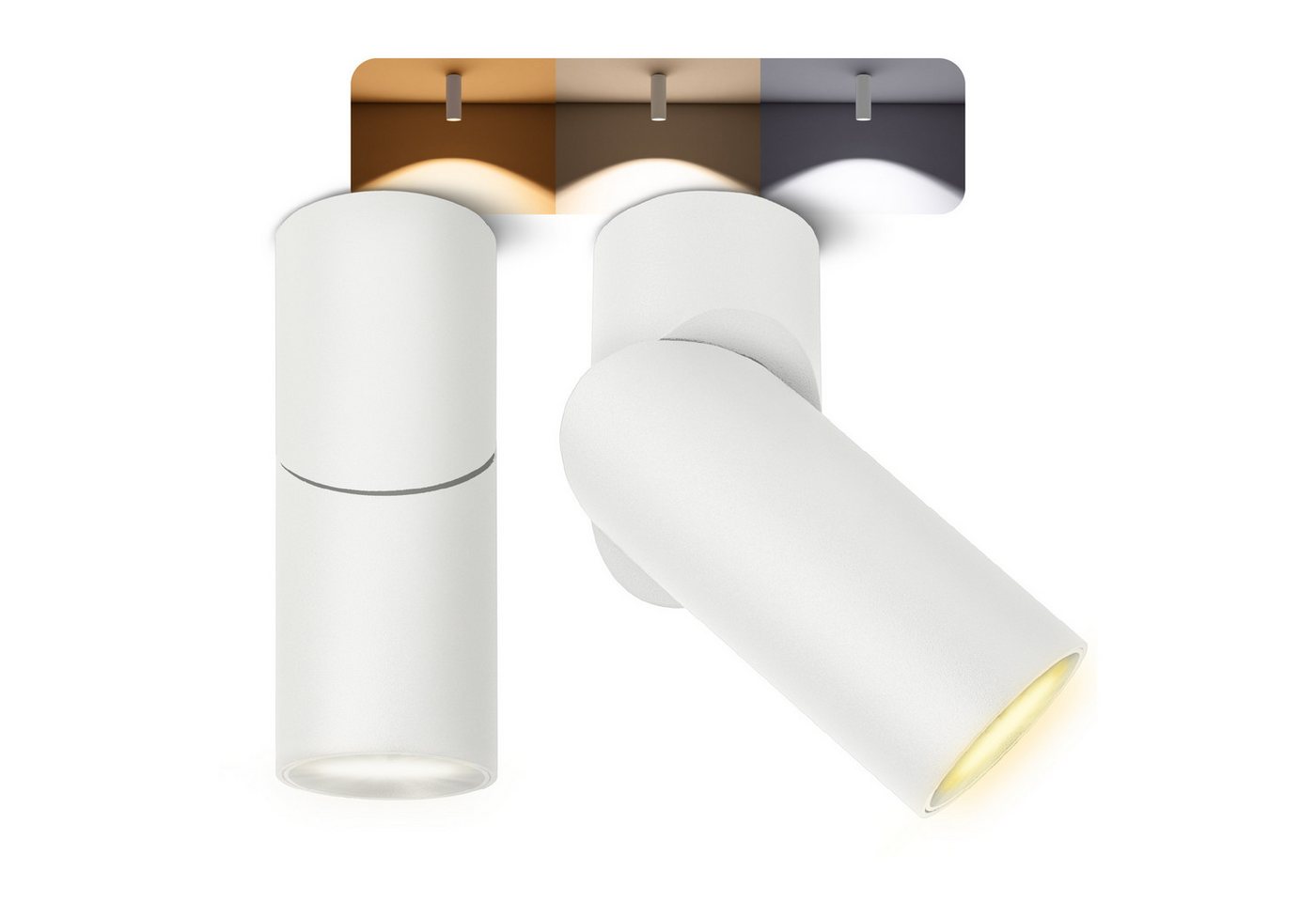 SSC-LUXon LED Aufbaustrahler TOBI-L Aufbauspot LED schwenkbar weiß mit LED GU10 3-in-1 Lichtfarbe, Warmweiß bis Tageslicht SSC-LUXon LED Aufbaustrahler TOBI-L Aufbauspot LED schwenkbar weiß mit LED GU10 3-in-1 Lichtfarbe, Warmweiß bis Tageslicht von SSC-LUXon