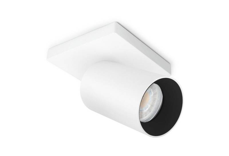 SSC-LUXon LED Aufbaustrahler Moderne Spot Deckenleuchte ALVO 1 in Weiss Schwarz mit LED GU10 6W, Warmweiß von SSC-LUXon