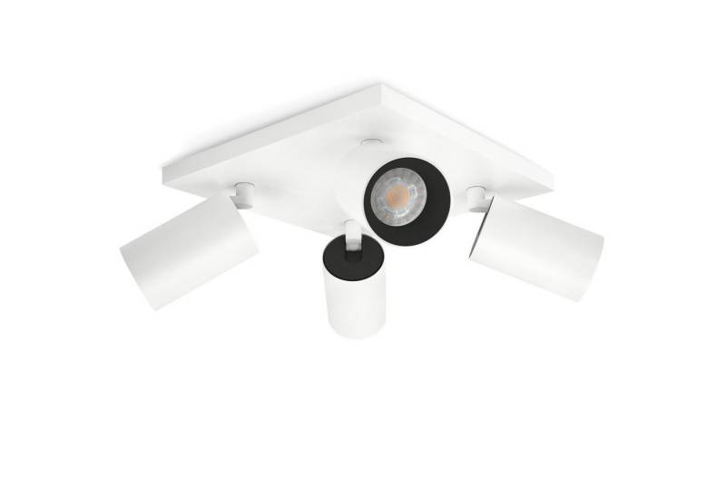SSC-LUXon LED Aufbaustrahler Moderne Spot Deckenleuchte ALVO 4 in Weiss Schwarz mit 4x LED GU10, Warmweiß von SSC-LUXon