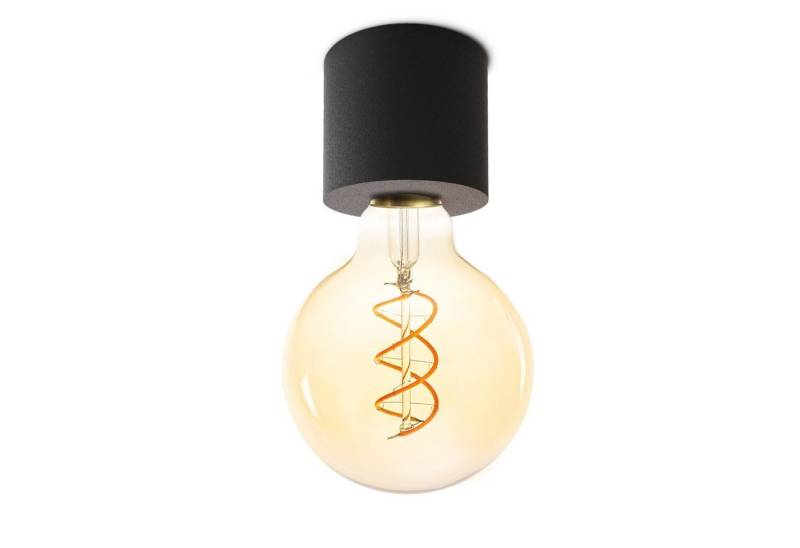 SSC-LUXon Aufbauleuchte NAMBI Aufbau Deckenleuchte schwarz mit Globe E27 Filament LED, Warmweiß von SSC-LUXon