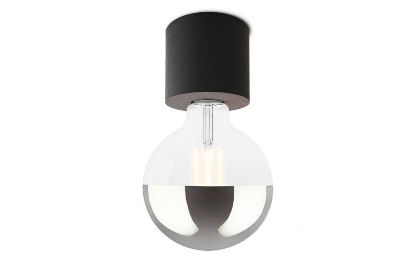 SSC-LUXon LED Aufbaustrahler NAMBI Deckenlampe schwarz mit LED Kopfspiegel Birne E27 Globe XL, Warmweiß von SSC-LUXon