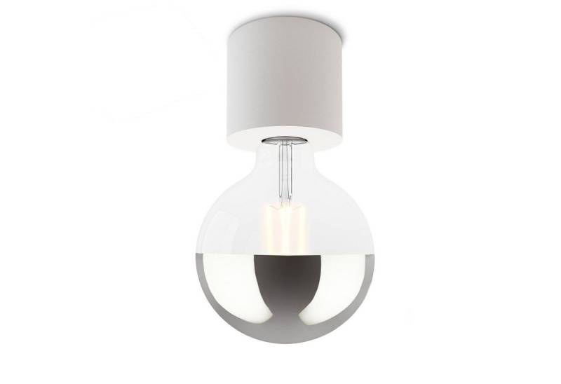 SSC-LUXon LED Aufbaustrahler NAMBI Deckenleuchte weiss mit LED Spiegelkopf Birne E27 Globe XL, Warmweiß von SSC-LUXon