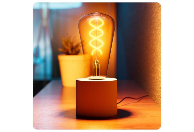 SSC-LUXon LED Spiegelleuchte NAMBI Wand- & Tischleuchte weiss mit Stecker & Kabel Edison LED E27, Extra Warmweiß von SSC-LUXon