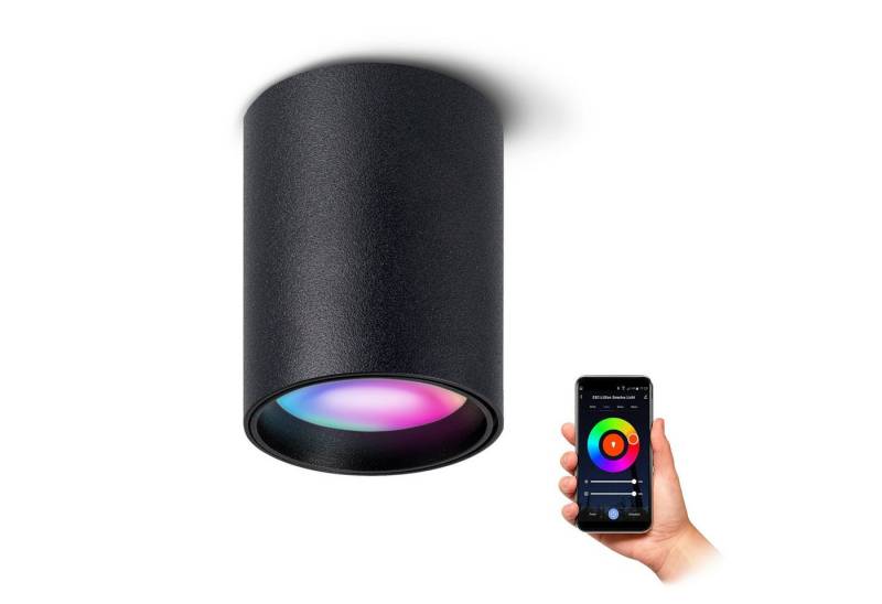 SSC-LUXon LED Aufbaustrahler TOBI-S Mini Aufbauspot in schwarz mit WiFi RGB LED GU10 Strahler, RGB & Weißtöne von SSC-LUXon