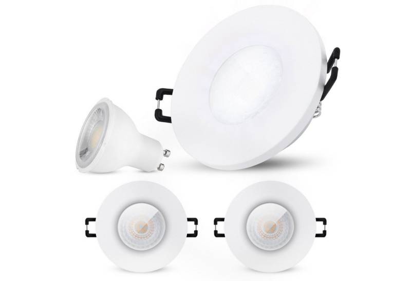 SSC-LUXon LED Außen-Deckenleuchte BEDA Einbauspot IP65 mit LED GU10 Lampe 38° tauschbar 3W neutralweiss, Neutralweiß von SSC-LUXon