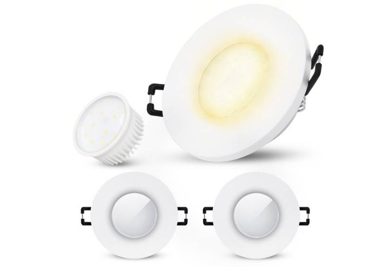 SSC-LUXon LED Außen-Deckenleuchte BEDA Einbaustrahler IP65 flach mit wechselbarem LED Modul 230V, Extra Warmweiß von SSC-LUXon