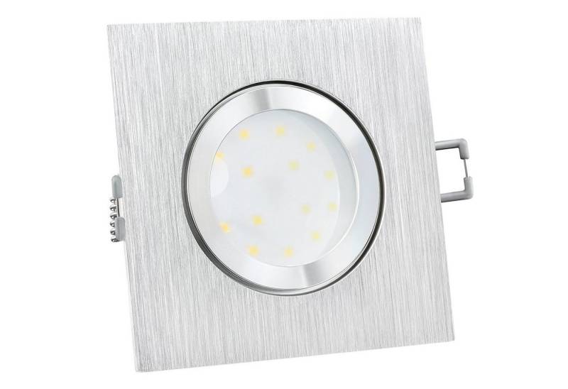 SSC-LUXon LED Außen-Deckenleuchte QW-2 LED-Einbauleuchte IP44 Alu flach quadratisch mit fourSTEP Dim, Neutralweiß von SSC-LUXon