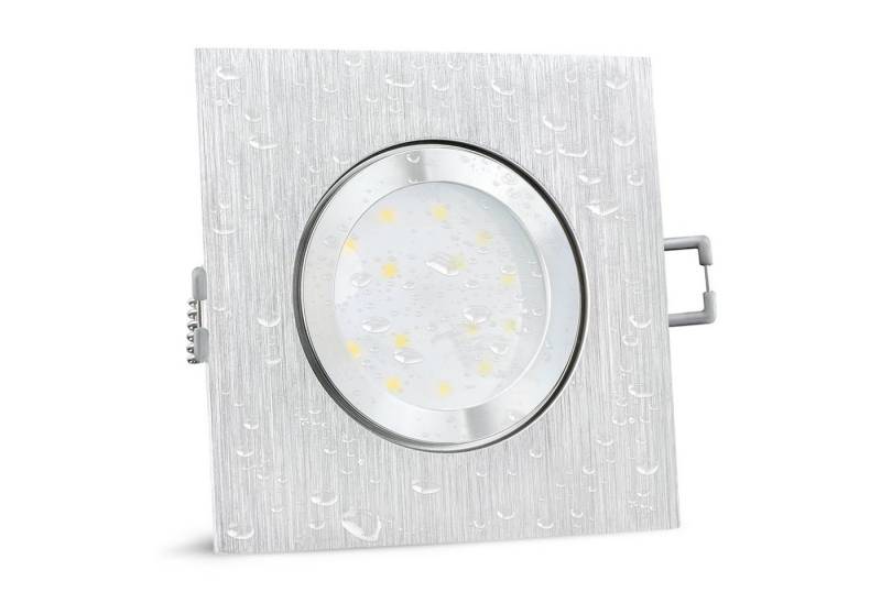 SSC-LUXon LED Außen-Deckenleuchte QW-2 LED Einbauleuchte flach IP44 Alu quadratisch mit LED Modul 4W, Neutralweiß von SSC-LUXon