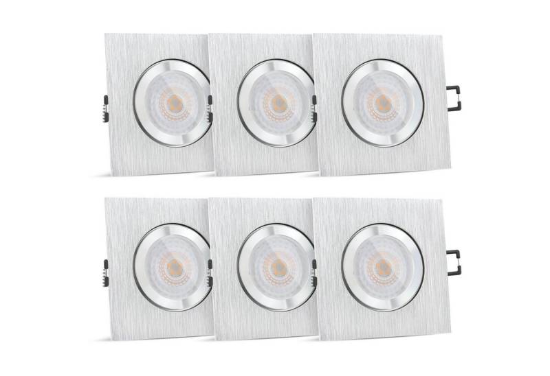 SSC-LUXon LED Außen-Deckenleuchte QW-2 LED Einbaustrahler flach & eckig Alu gebuerstet fuer Bad IP44, Neutralweiß von SSC-LUXon