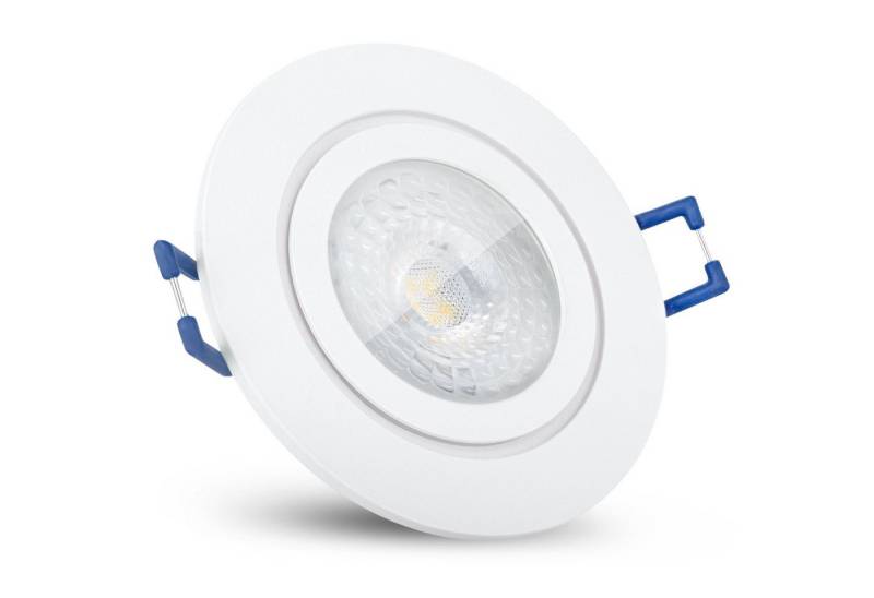 SSC-LUXon LED Außen-Deckenleuchte RW-2 Bad Einbauleuchte LED flach weiss & rund IP44 mit fourSTEP Modul, Neutralweiß von SSC-LUXon