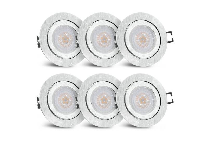 SSC-LUXon LED Außen-Deckenleuchte RW-2 LED Einbauleuchte flach & rund mit fourSTEP 4W warmweiss in Alu, Warmweiß von SSC-LUXon