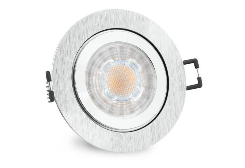 SSC-LUXon LED Außen-Deckenleuchte RW-2 LED Einbauleuchte fuer Bad & Aussen IP44 Alu rund mit LED GU10 3W, Warmweiß von SSC-LUXon