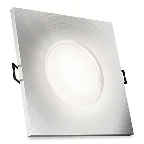 SSC-LUXon BEDA Einbauleuchte LED flach IP65 mit LED Modul tauschbar 4W neutralweiß - Bad Einbaulampe silber 230V für Dusche Bad von SSC-LUXon