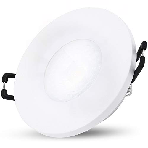 SSC-LUXon BEDA Einbauleuchte LED flach IP65 mit LED Modul tauschbar 4W neutralweiß - Bad Einbaulampe weiß 230V für Dusche Bad von SSC-LUXon