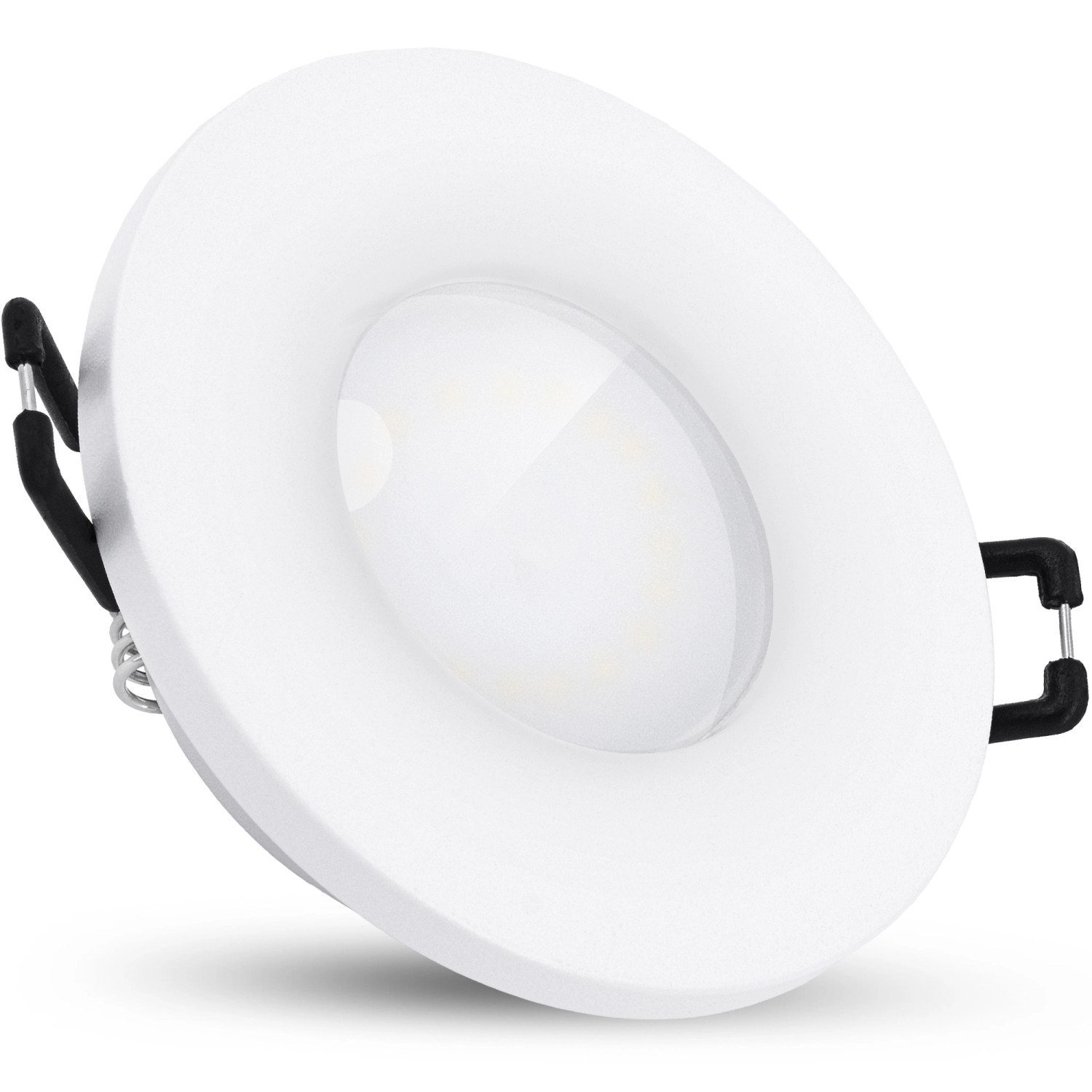 SSC-LUXon BEDA LED Einbaustrahler IP65 Flach Dimmbar Weiß mit 4W Warmweiß Modul für Bad & Außenbereich von SSC-LUXon