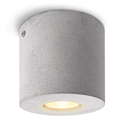 SSC-LUXon Belivia LED Deckenleuchte Aufbauleuchte aus Beton natur mit LED GU10 warmweiß 6W - Design Aufbaustrahler Betonlampe von SSC-LUXon