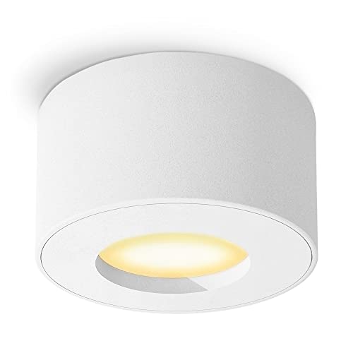 SSC-LUXon CELI-1 Aufbauspot IP44 mit fourSTEP Dimmbar ohne Dimmer LED Modul 230V - Spot weiß 4W warmweiß enger Abstrahlwinkel von SSC-LUXon