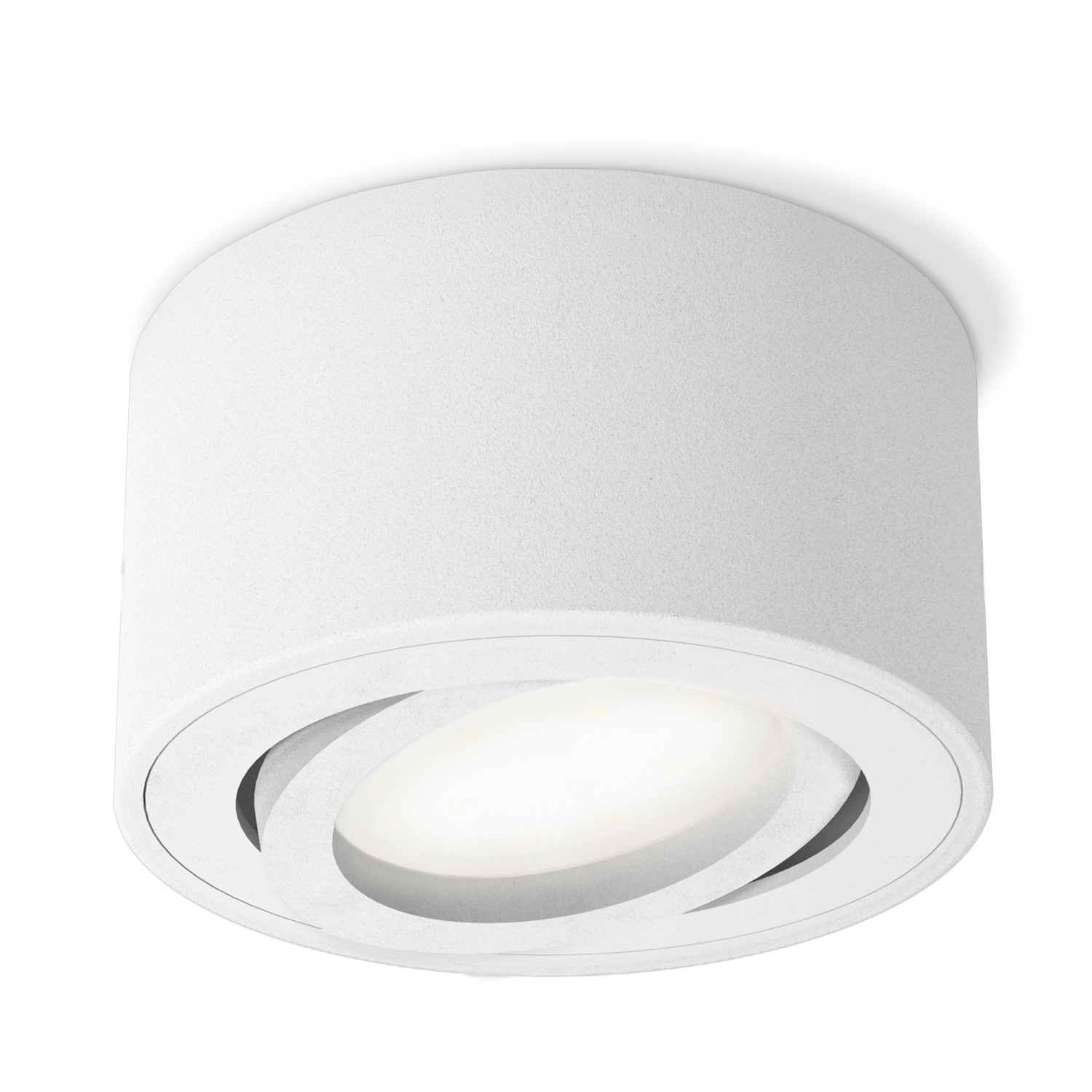 SSC-LUXon CELI-1WM LED Aufbaustrahler Weiß Flach Dimmbar mit 230V Modul Neutralweiß von SSC-LUXon