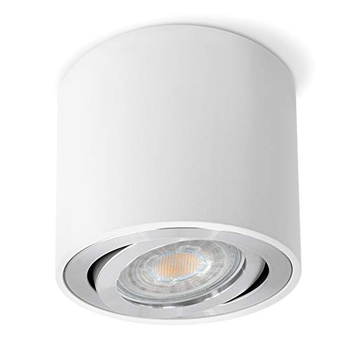 SSC-LUXon CELI-2W Aufbauleuchte weiß schwenkbar GU10 - Deckenleuchte rund mit LED GU10 5W neutralweiß - Aufbau Deckenstrahler SSC-LUXon CELI-2W Aufbauleuchte weiß schwenkbar GU10 - Deckenleuchte rund mit LED GU10 5W neutralweiß - Aufbau Deckenstrahler von SSC-LUXon