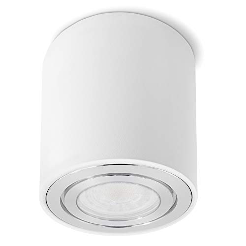 SSC-LUXon CELI-3W Aufbauspot GU10 LED weiß - IP44 Deckenstrahler für Bad & Aussen - inkl. tauschbarem LED GU10 6W neutralweiß von SSC-LUXon