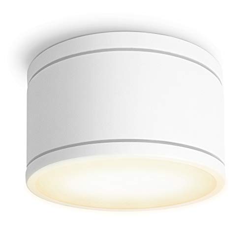 SSC-LUXon CELI-WX Aufbauspot IP44 flach für Außen & Bad mit GX53 LED wechselbar 3W warmweiß - Aufbaustrahler rund weiß 230V von SSC-LUXon