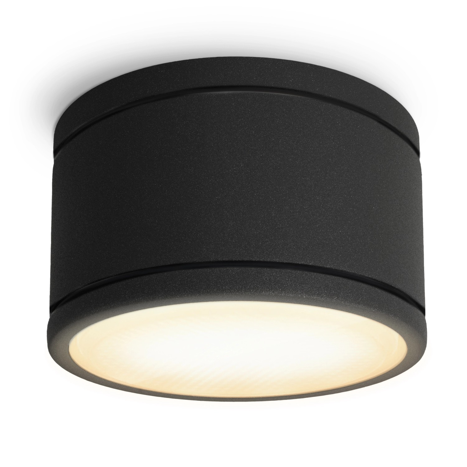 SSC-LUXon CELI-WX LED Aufbauspot Schwarz Flach IP44 Dimmbar mit GX53 6W Warmweiß von SSC-LUXon