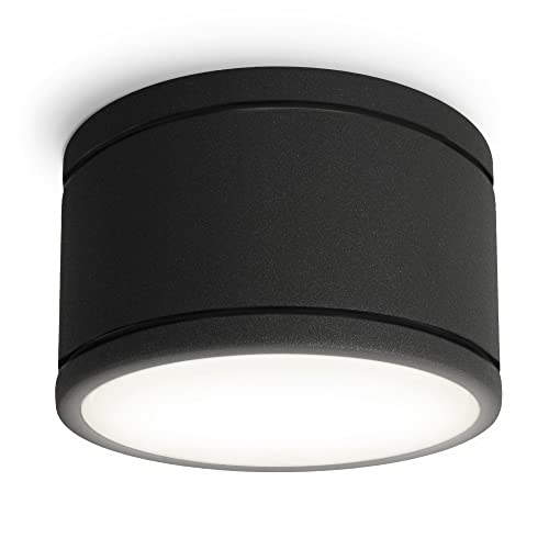 SSC-LUXon CELI-WX Spot Lampe für Badezimmer LED in schwarz inklusive Leuchtmittel GX53 230V - Aufbauspot IP44 neutralweiß 6,5W von SSC-LUXon