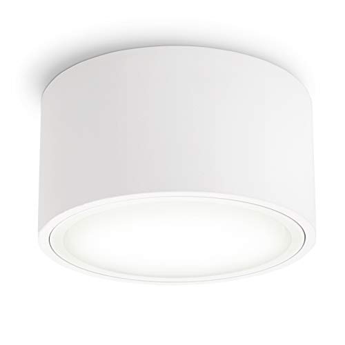 SSC-LUXon CELI-X Aufbau Spot LED flach weiß mit schöner Lichtfläche - LED GX53 neutralweiß 3W 230V - Deckenspot rund Ø 95mm von SSC-LUXon